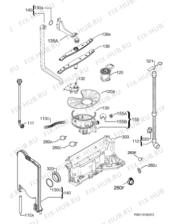 Взрыв-схема посудомоечной машины Electrolux TT403L3 - Схема узла Hydraulic System 272